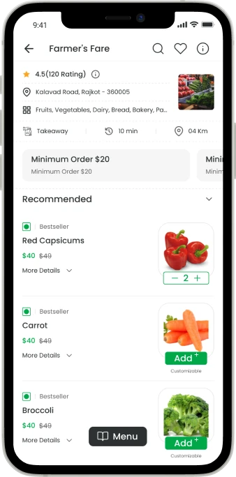 Key Features Grocery App