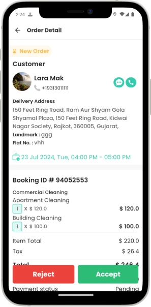 provider features home cleaning app